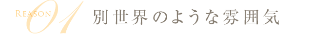 【Point01】別世界のような雰囲気